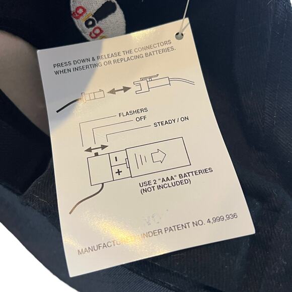 GloGo Glow Visions VTG 90s Otto Glow Cap Strap Back Black NEW Adult OS One Size - Picture 7 of 8